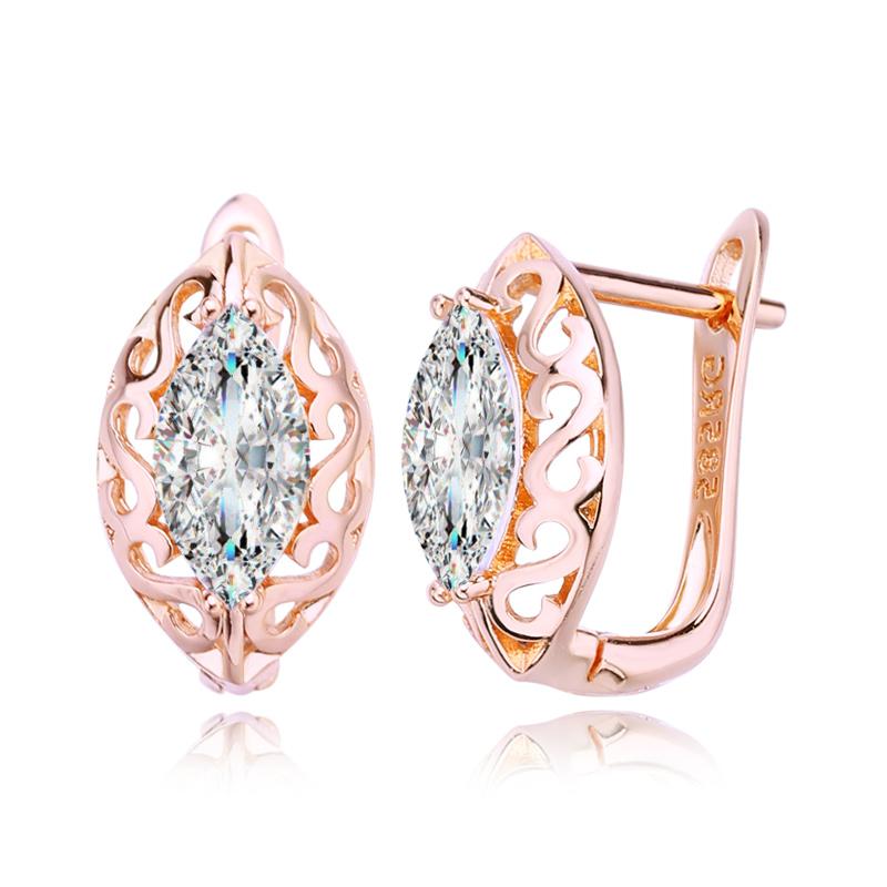 

Серьги-клипсы MINTHA, модные серьги цвета розового золота, свадебные повседневные модные украшения, серьги с геометрической формой из кубического циркония для женщин, свадебные серьги с геометрической формой B