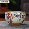 150ml Ru Kiln Cracked Glaze Teacup Aesthetic Tea Bowl Tea Pair Tea-tasting Personal Cup Jianzhan Master Cups Cha Supplies Craft