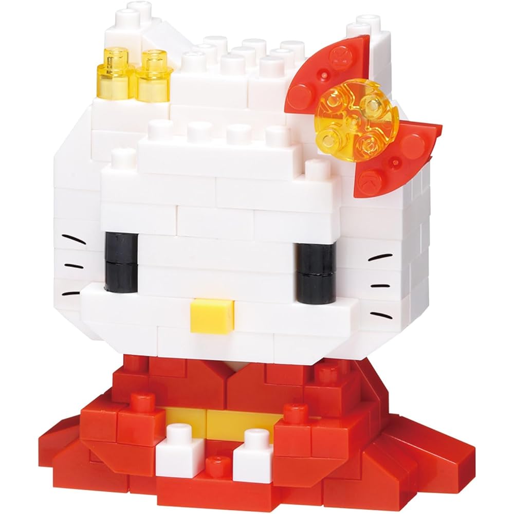 Kawada Nanoblock Hello Kitty Kimono Building Set 3x10.5x18cm for Ages 12 and Up Interior Hobby NBCC_215