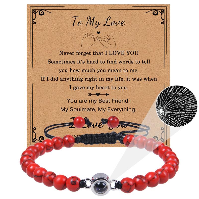 JYL TS Bracelet Eye  Double Layer Enhances Courage & Luck Red turquoise-6mm
