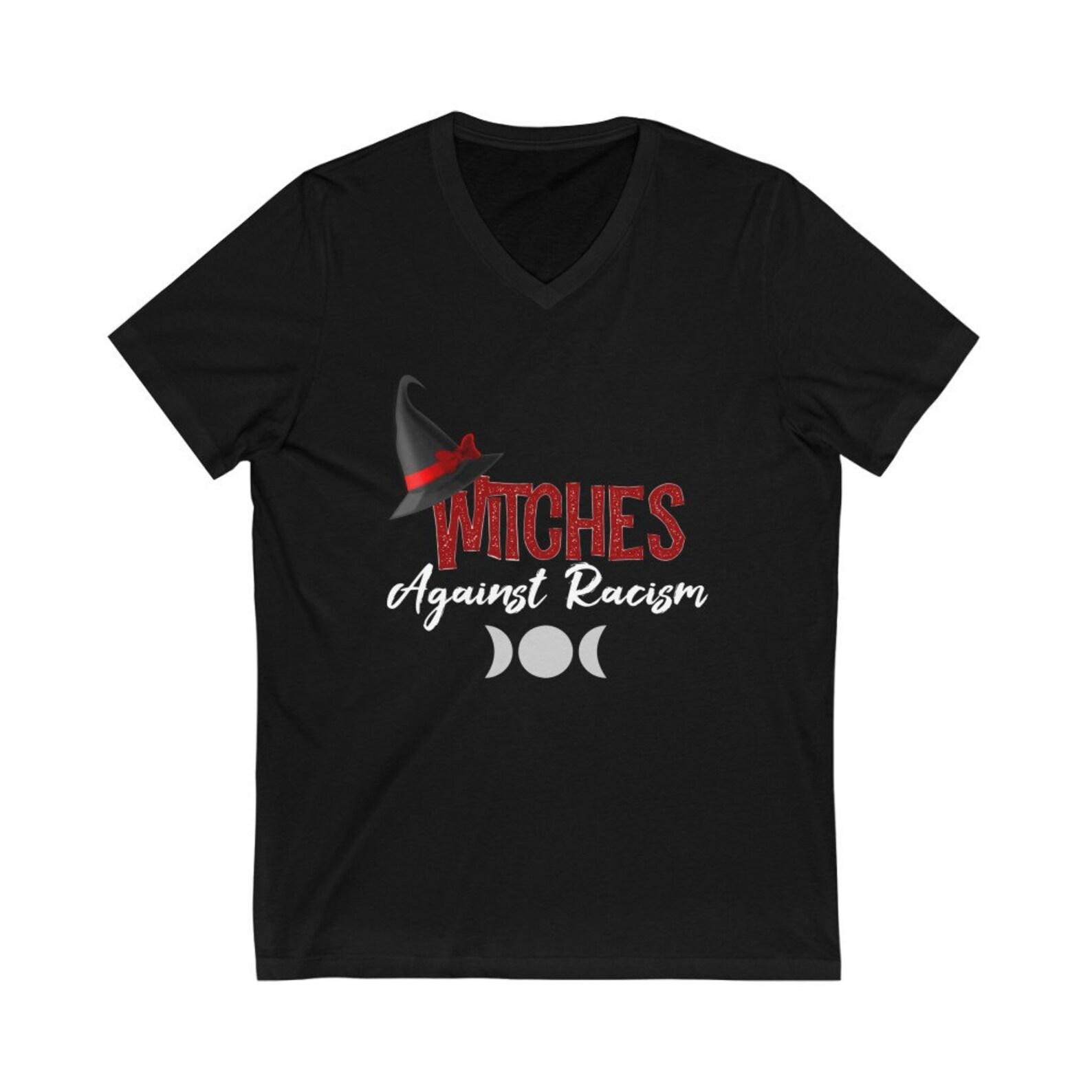 Witches Against Racism - Black Lives Matter, Halloween, Witch - Women s V-Neck T-Shirt S