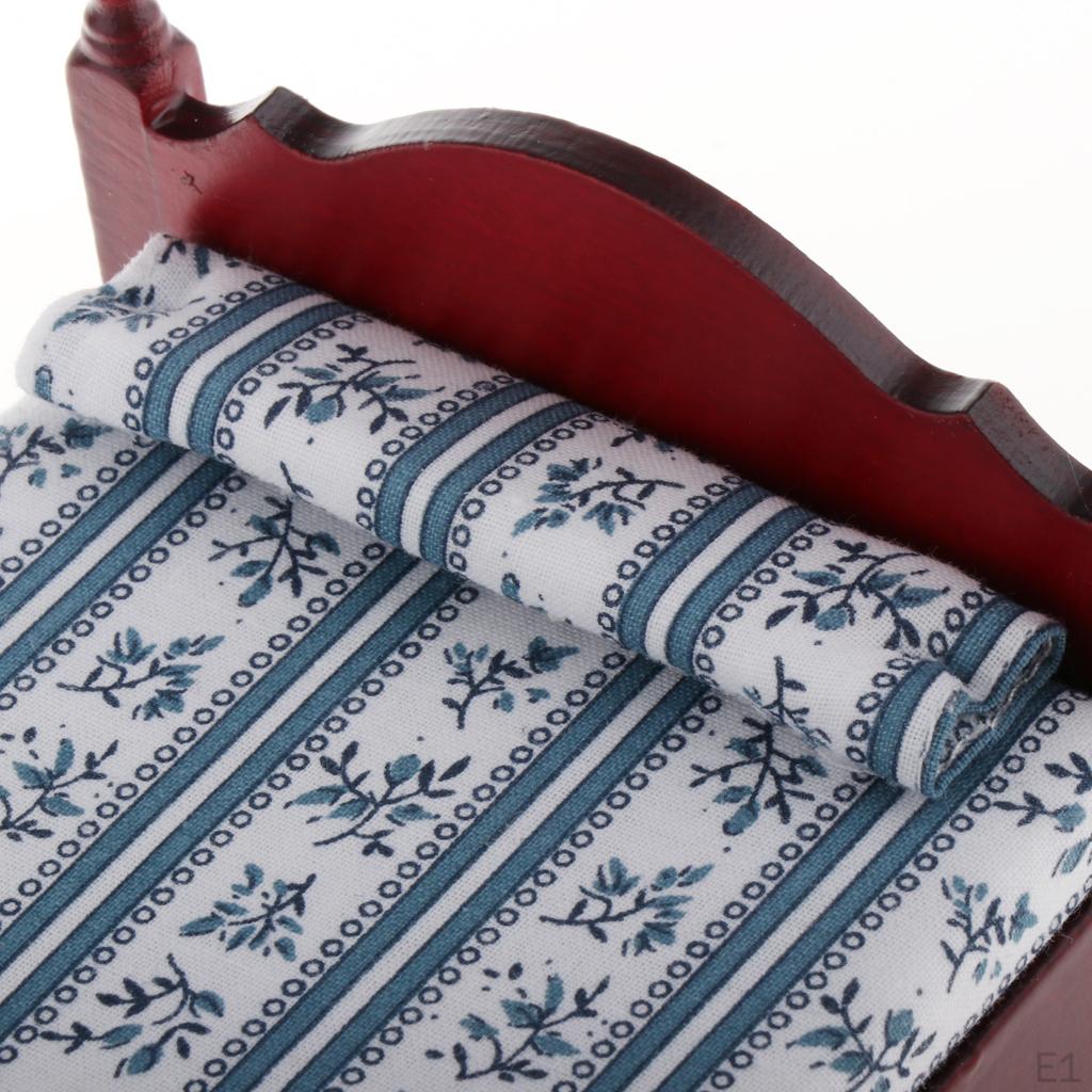 1/12 Dollhouse Miniature Wooden Single Bed W/Pillow Bedroom Accessory