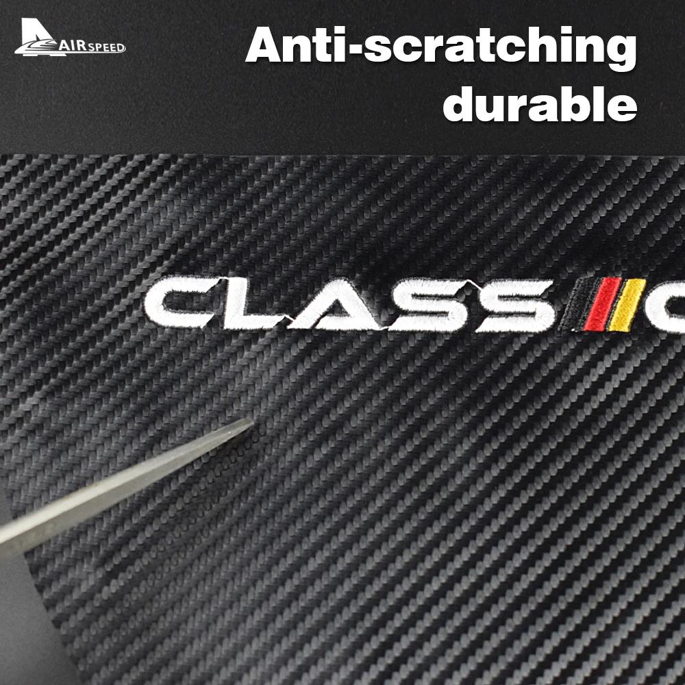 Carbon Fiber Style Door Anti-Kick Pad for Mercedes Benz CLS C257 2017-2019 Leather Interior Protection Cover