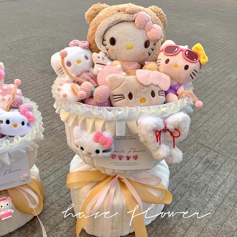 

Букет-сувенір з ляльками Hello Kitty до Дня Святого Валентина та Дня народження для дівчини або найкращої подруги