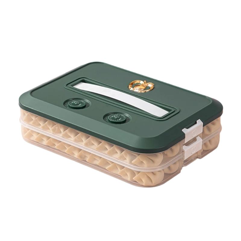 Convenient Multiple Layer Cookie and Dumpling Organizers With Clear Designs and Handle Space Saving Kitchen Supplies