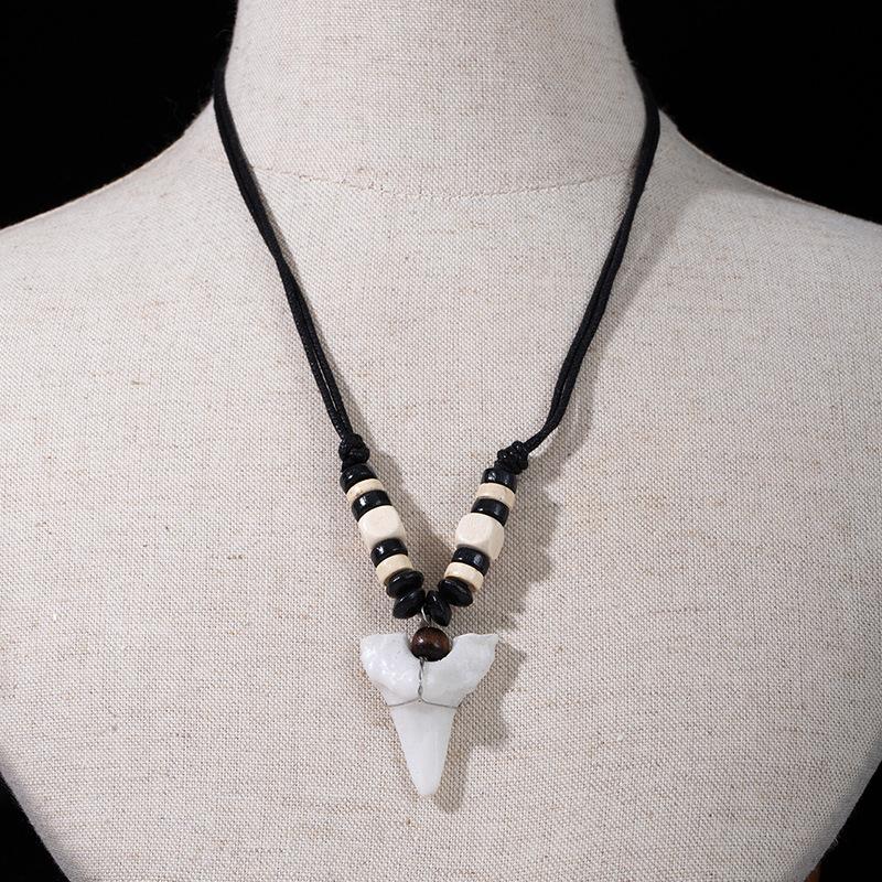 Винтажное Тибетское Племенное Этническое Стиле Имитация Клыка Волка Зуба Акулы Ожерелье Модный Крутой Предмет Декор Бохо Стиль Аксессуары
