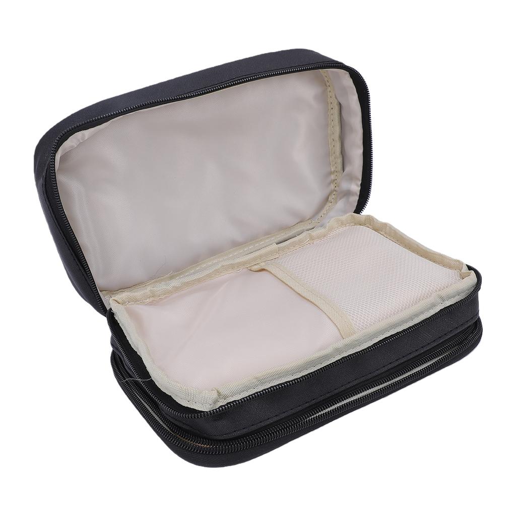 Makeup Bag with Mirror Portable Double Layer Cosmetic Storage Bag Small Travel Toiletry
