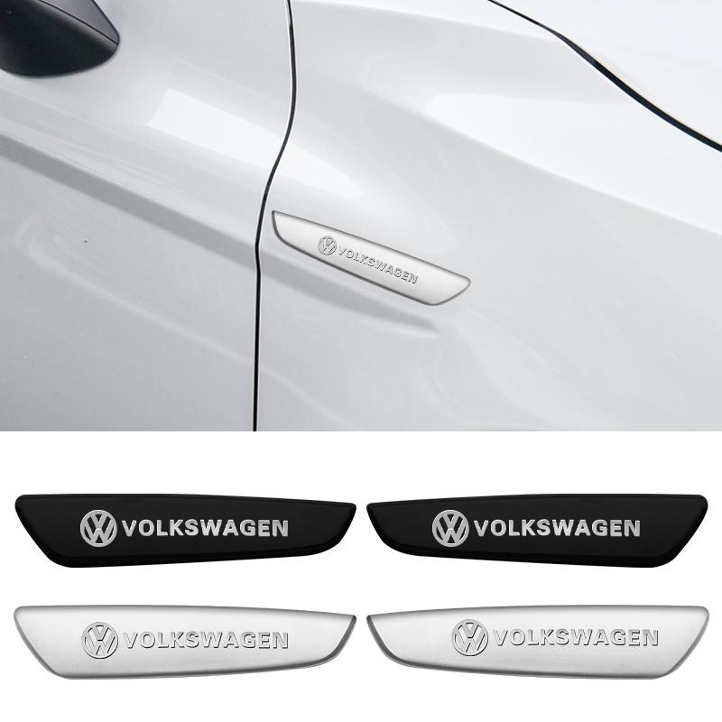 FD02-2Pc Metal Stickers Car Body Decoration Accessories For Volkswagen Touran T-ROC Golf Touareg Tiguan Sharan Eos Passat Polo Beetle