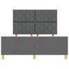 Bed Frame with Headboard Dark Gray 140 x 200 cm Fabric