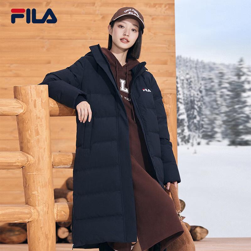 FILA Women's Winter Hooded Mid-Length Down Jacket