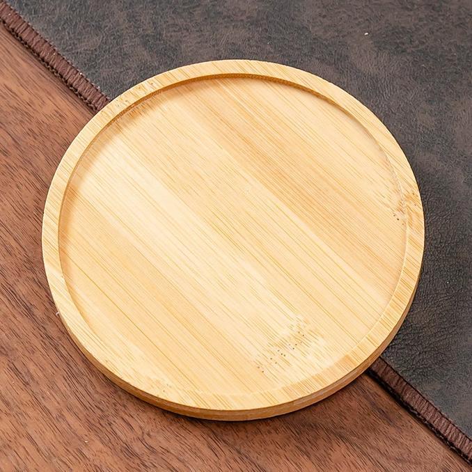 Round Bamboo Anti-Slip Mat & Tray for Indoor Plants, Coasters, and Decor