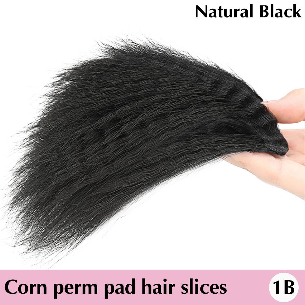 XINRAN Synthetic A Corn Fluffy Whisker Texture Wig Extension Clip In The Top Of The Skull For Women Party Wear