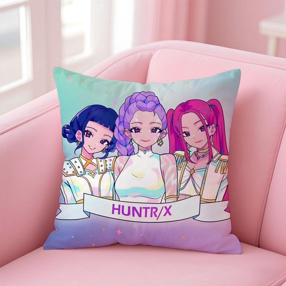 Anime K-pop Demon Hunter Cushion Cover Comfortable Reversible Pillow Cover Ideal for Car Sofa Bedroom & Beyond