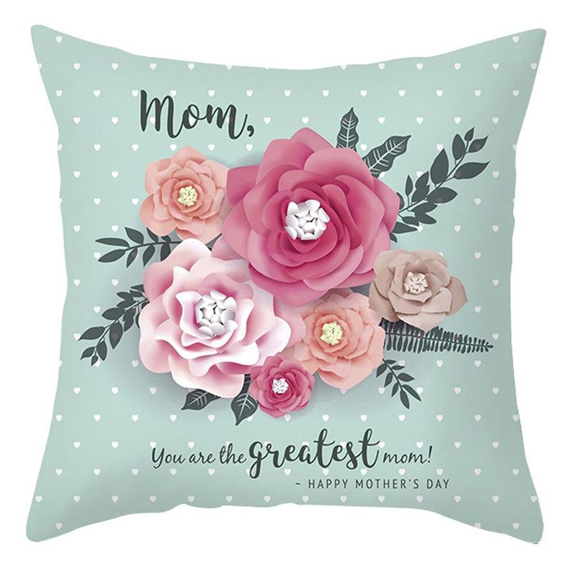 Mother's Day Pillow Cover Home Office Peach Skin Cushion Cover Sofa Car Cushion Cover Backrest