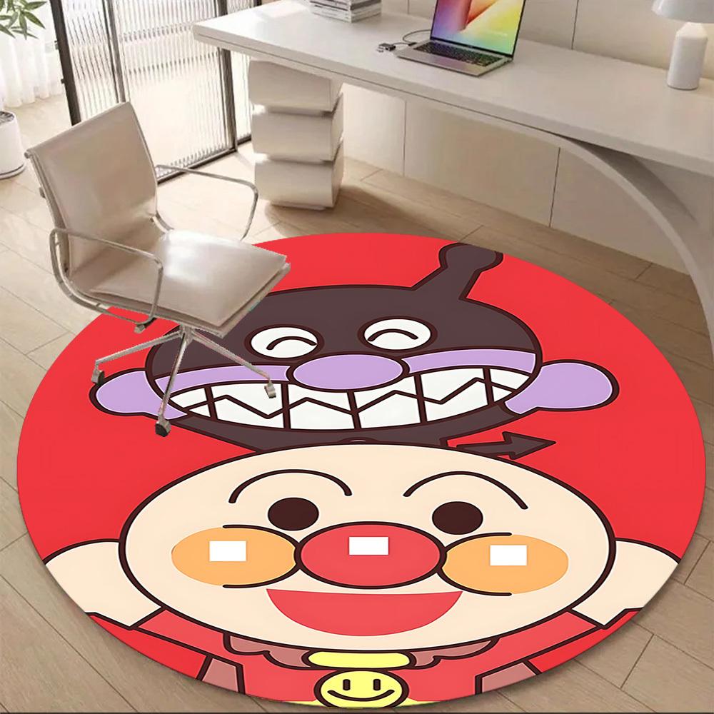 1PC Anpanman Office Round Area Rug Suitable For Office, Under Office Chairs Bedroom Living Room Home Decor, Room Deco T1224014