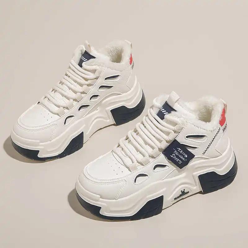 Flat-heeled Fluff Woman Flat Boots Tennis Women's Blue Sports Shoes Latest Sneakers 2025new High End From Famous Brands