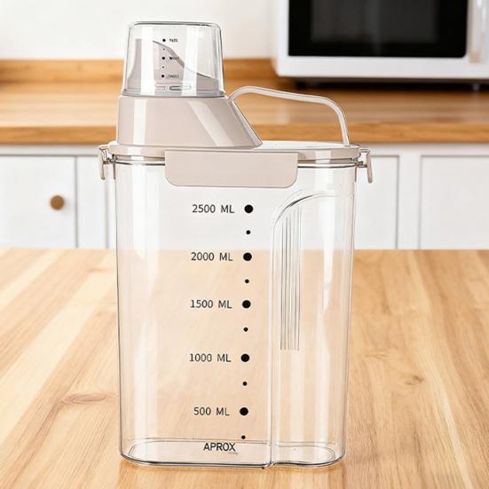 Reis-Aufbewahrungsbehälter Luftdichter Müsli-Spender mit ausgießbarem Ausguss und Messbecher-Deckel Kunststoff Vorratskammer Küchen-Organisation Behälter für Trockennahrung Mehl