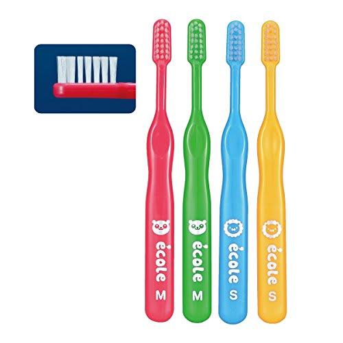 

Resera Ecoru Toothbrush for Toddlers to Elementary School Students, Medium Size, 4-Pack