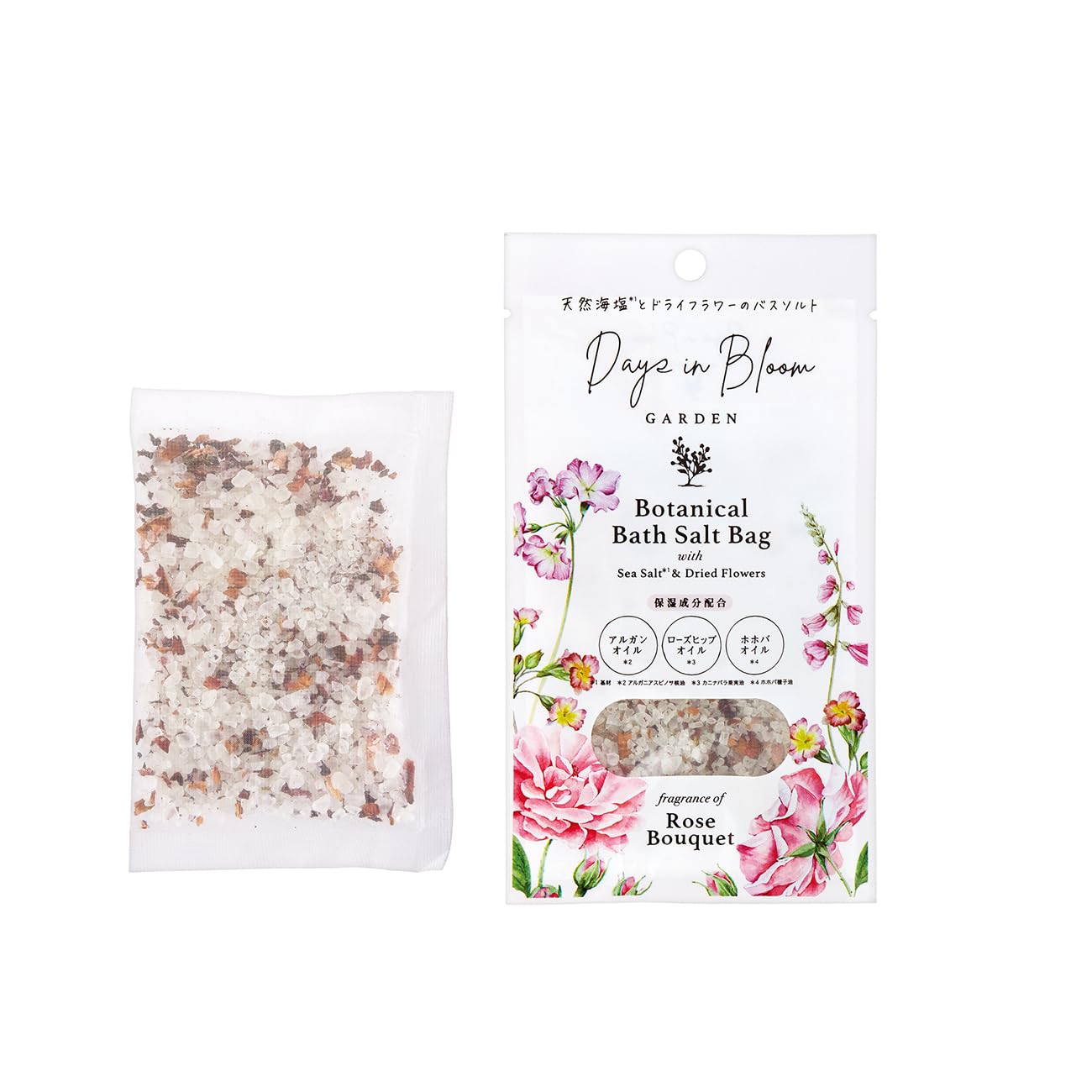 Days in Bloom Garden Bath Salt Rose Bouquet 40g Popular Gift for Return Welcome Farewell New White Cute New Bag, Scent, (Bouquet Gift, Women, Gift,
