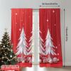 2pcs 2D Flat Printing Merry Christmas Window Drapes Winter Snowscape Trees Holiday Polyester Without Electricity Birthday Party