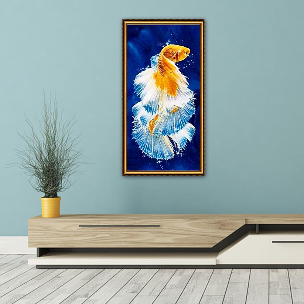 5D DIY Fish Diamond Painting Koi Fish Full Round Drill Diamond Embroidery Animal Fish Diamond Mosaic Fish