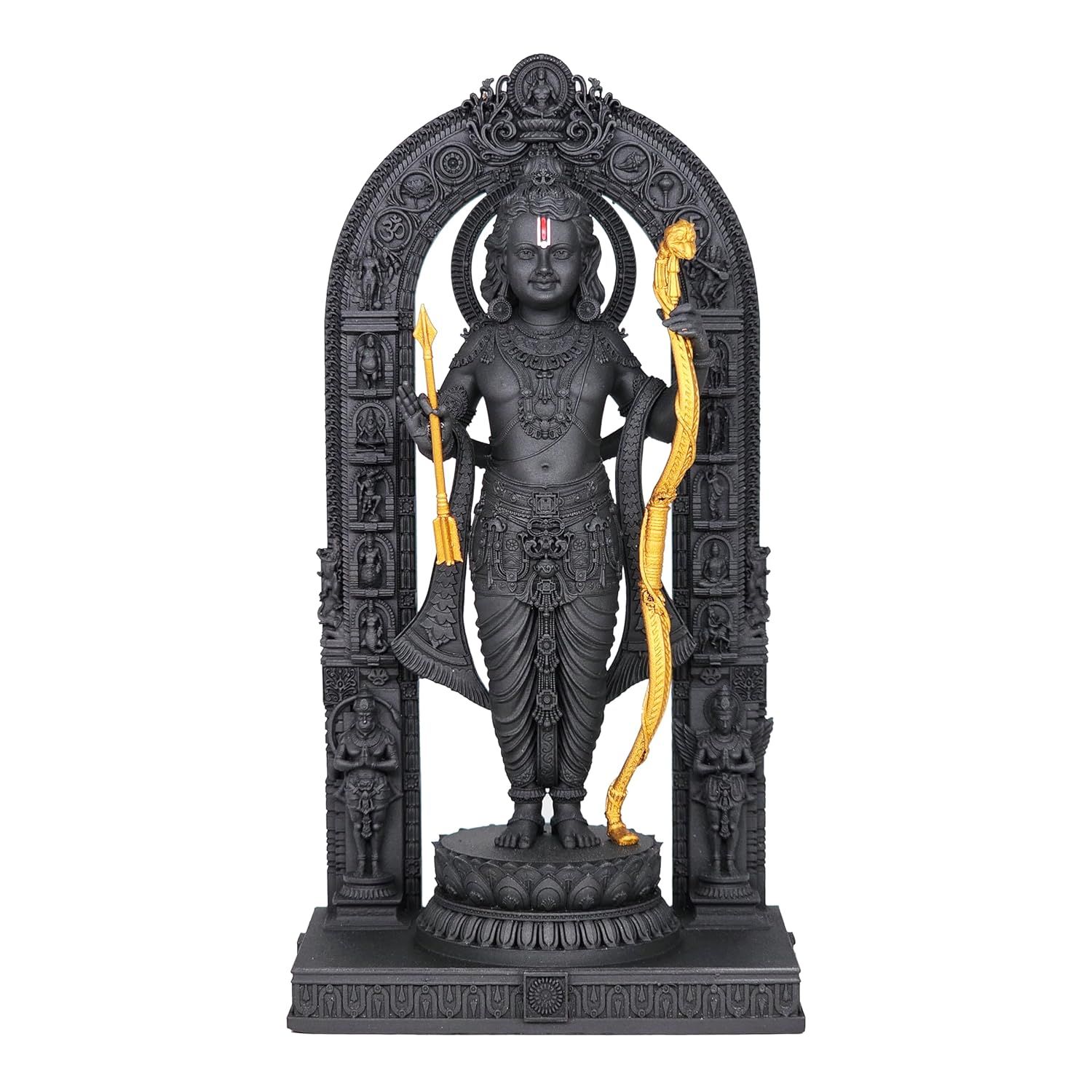 

Идол Рам Лаллы, высота 15,24 см, черный, напечатанный на 3D-принтере, УФ-смола, индуистская религиозная статуя Господа Рамы Айодхья чёрный