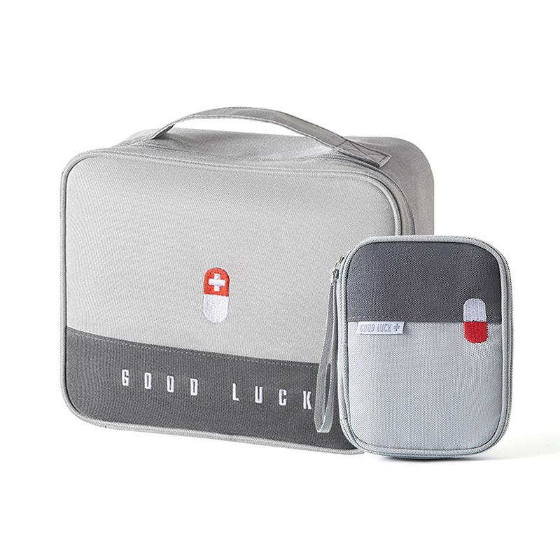 1pc Large-Capacity Thickened Medicine Box Layered Family First Aid Kit Medicine Boxes Medicine Cabinet Portable Fabric Storage Bag