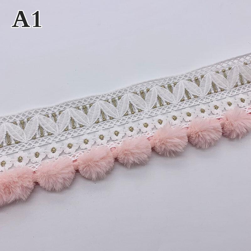 PomPom Ball Tassel Fringe Trim Edging Sewing DIY Upholstery Curtain Pillowcase Lace Kintted Fabric Handmade DIY Craft Accessorie
