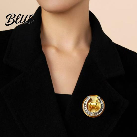 Detachable Brooch Necklace Pin Retro Horseshoe Design Scratch Resistant
