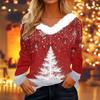 Dámské košile s dlouhým rukávem Roztomilé topy Vánoční potisky Trička Blůzy Ležérní Nadměrné velikosti Základní topy Pulovr