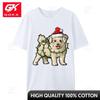Cute Bichon Frise Santa Christmas Tree Lights Xmas TShirt Tops Unisex Cotton Tee Camisas Basic Tops Fashionable