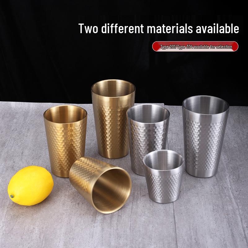 Korean Style Double-Layer Honeycomb Stainless Steel Beer Mug - Durable, Anti-Fall, Ideal for Cold Drinks & BBQs.