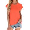 Women's Fashion Casual Basic Textured Solid Color Neck T-Shirt Vest Top
