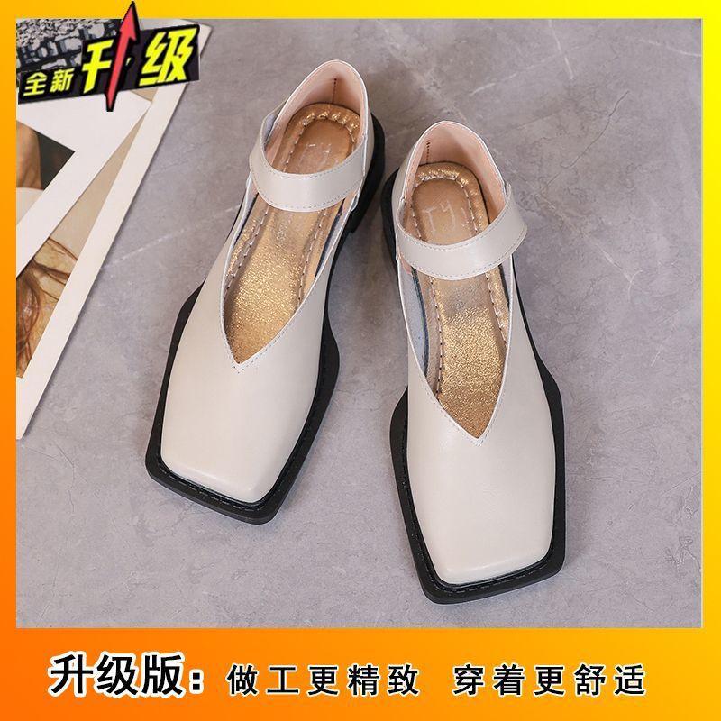 

Туфли Мэри Джейн верхняя одежда 2025 весна и лето дышащая плоская подошва низкий каблук толстый каблук маленькие ароматные маленькие кожаные туфли женские 40