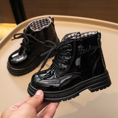 Kinder Martin Stiefel Neue Mädchenstiefel Herbst und Winter Kurze Stiefel Britischer Stil Stiefel Jungen Einzelstiefel