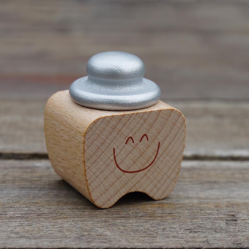 

Baby Teeth Keepsake Box Kid Wooden Tooth Holder First Tooth Storage Customizable Beechwood Memory Organizer Decorative Tooth Preservation Gift срібний