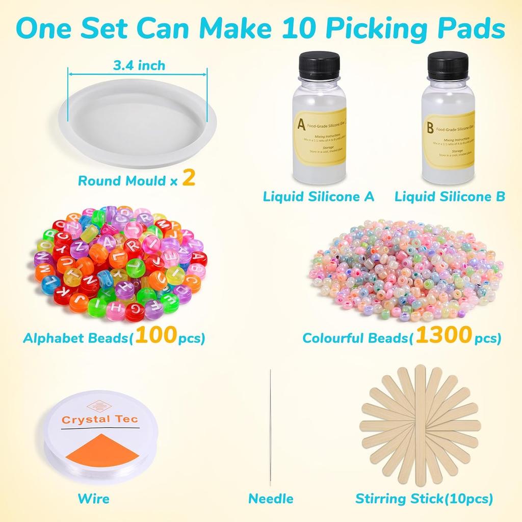 10 Pcs Picky Fidget Pad Kit, Anti Skin Picking Fidget Toys for Adults, Picking Pad for Anxiety, Sensory Dermatillomania Trichotillomania Toys, DIY