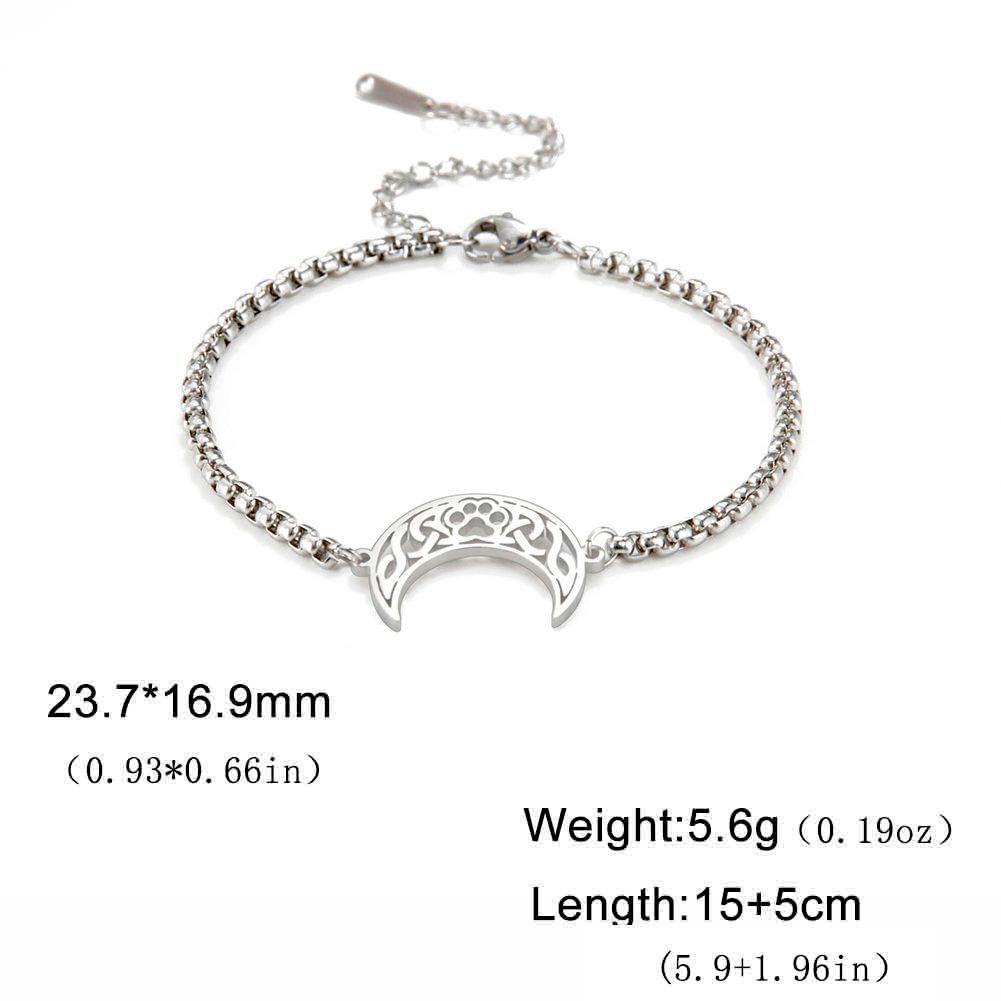 

Браслет с подвеской в виде полой луны для женщин, браслет из нержавеющей стали с подвеской в виде луны, модная простая цепочка, модные украшения, подарок на вечеринку