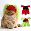 Fun Rock Pet Hat Adjustable Cat Hat with Ear Holes Cute Pet Hat with Yarn