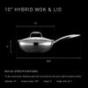 HexClad Hybrid Wok Safe Direct Sales Warranty Non-Stick [26cm] [Non-stick coating] IH/Oven/Dishwasher (Manufacturer Only, Included) [HexClad]
