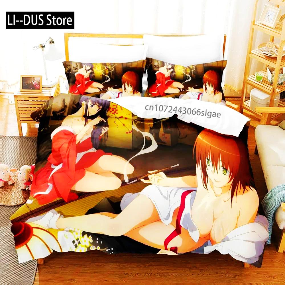2024 Anime Adult Boys Bedspread Single Double Queen King Size To Love Ru Duvet Cover Bed Set Quilt Cover Pillowcase