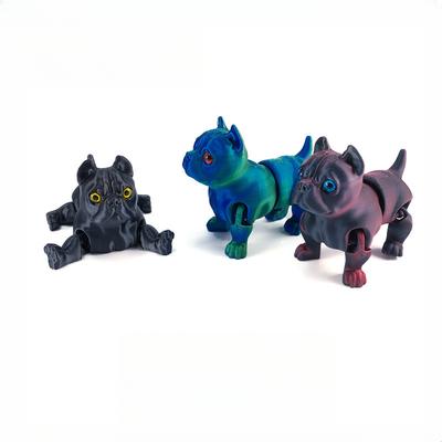 3D Printing Novelty Creative Pitbull Model Desktop Decorative Ornament Colourful Animal Crafts Children Toys Kids Birthday Gift
