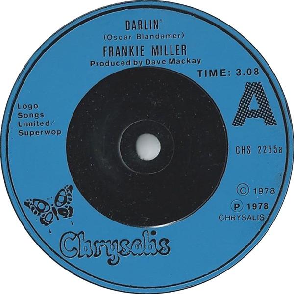 

7inch Record FRANKIE MILLER - Darlin CHS2255 Chrysalis 1978 UK Rock Used