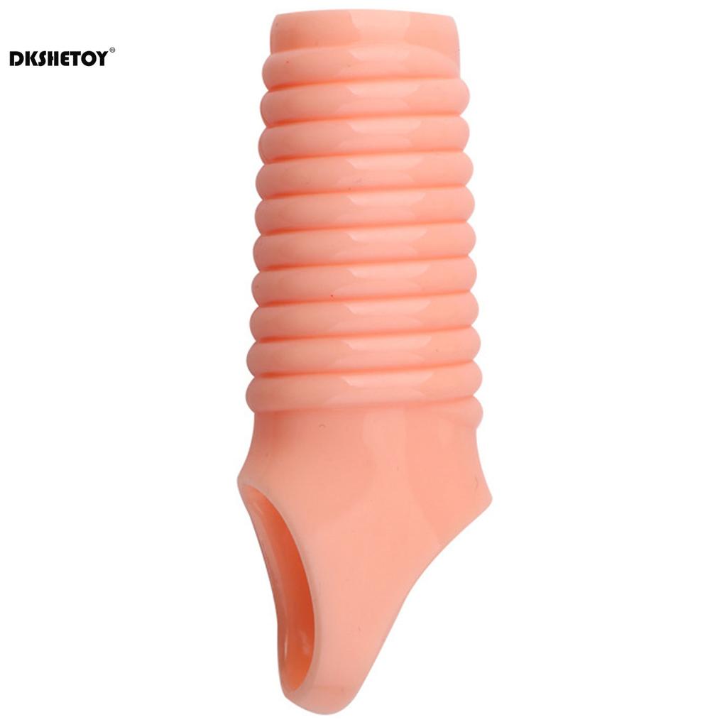 Reusable Penis Sleeve Glans Enlarger Extender Delay Ejaculation Cock Ring Sex Toys for Men Couples Pleasure
