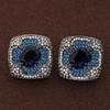Italian Retro Rhombus Stud Earrings: Court Style Banquet Jewelry, Eye-Catching and Luxurious Niche Ear Accessory