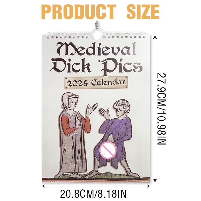 2026 Calendar - Funny Medieval Pics Wall Calendar With Illustrations Strange Prank Wall Calendar For History Enthusiasts Gift