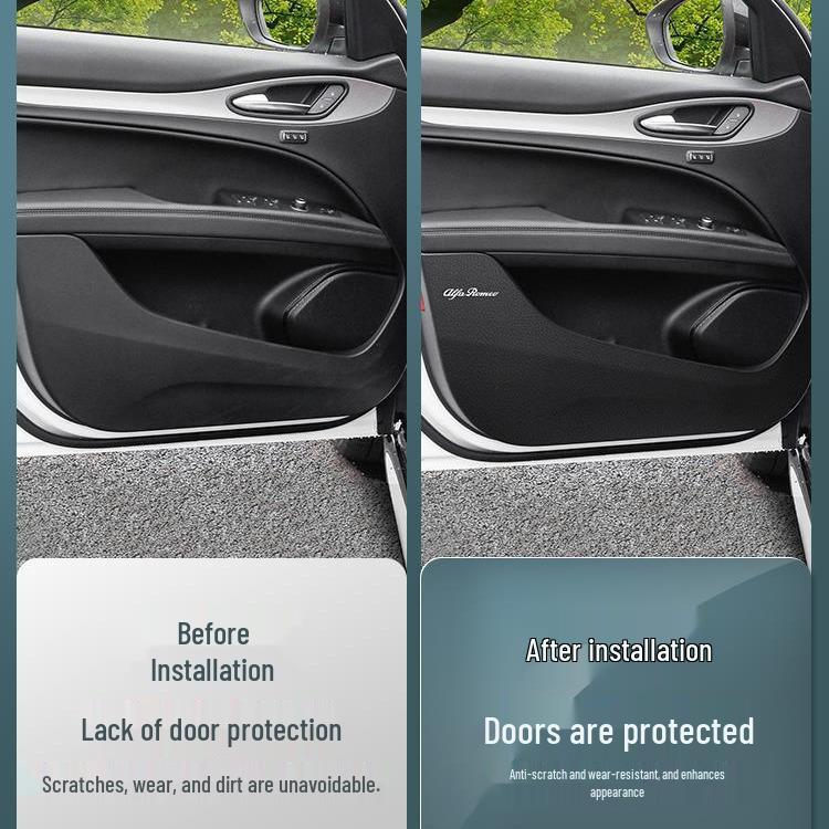 Alfa Romeo Stelvio/Giulia Door Kick Pad - Interior Protection Upgrade