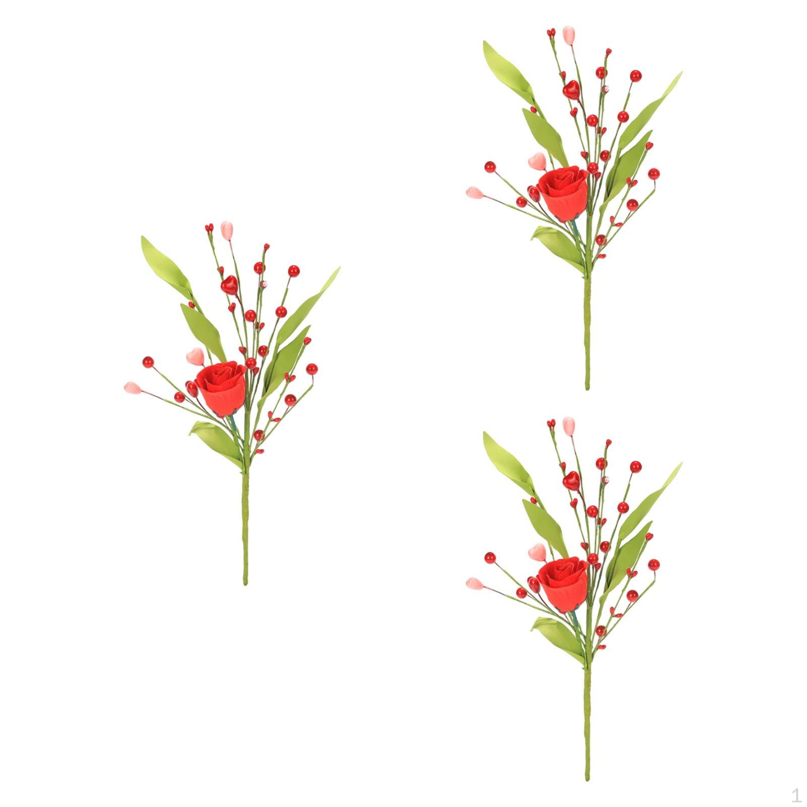 

3x Искусственные цветы Цветочные украшения Реалистичные украшения на День святого Валентина Подарки на День благодарения