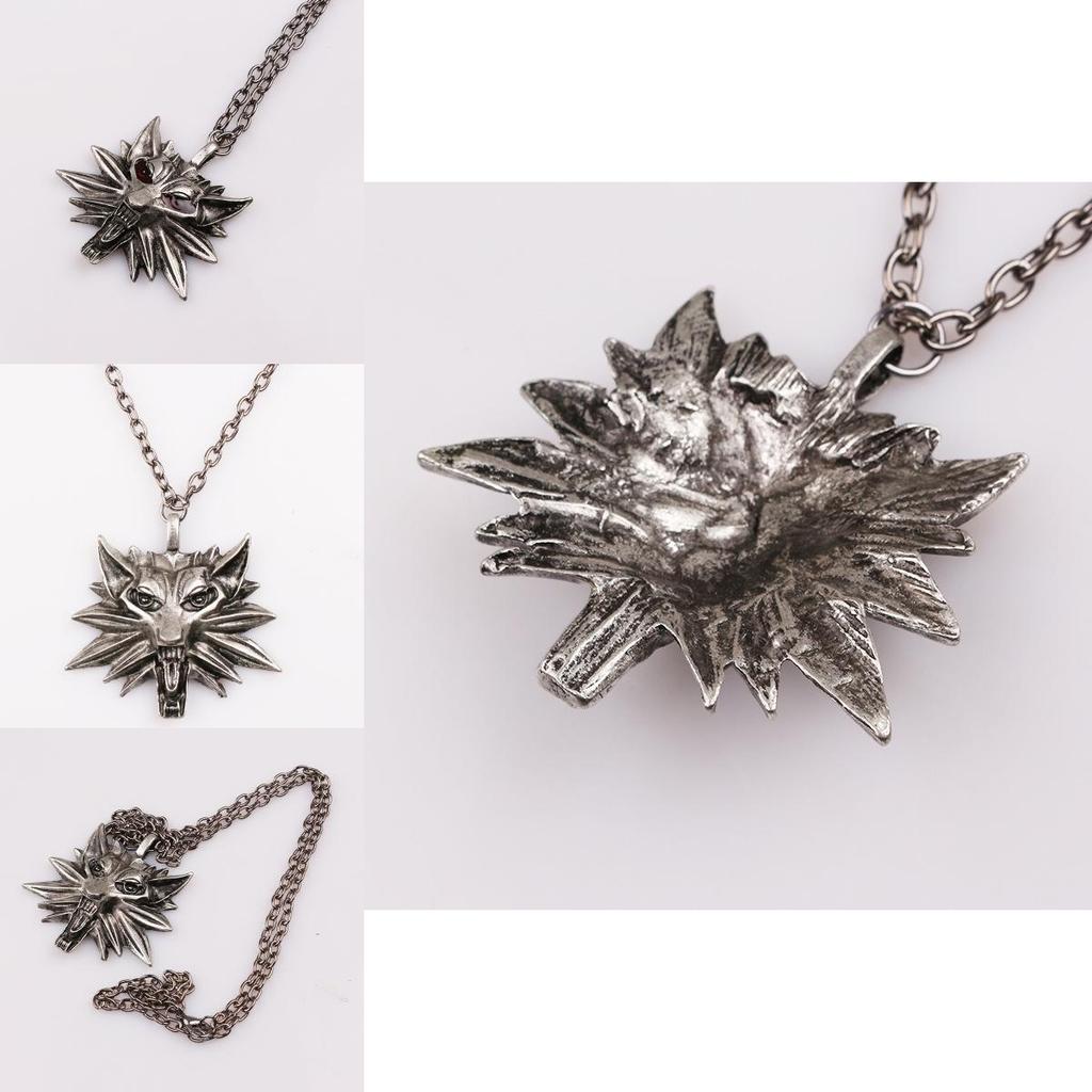 The Witcher Alloy Wolf Head Necklace Featuring Electroplated Alloy Material For Casual Wear