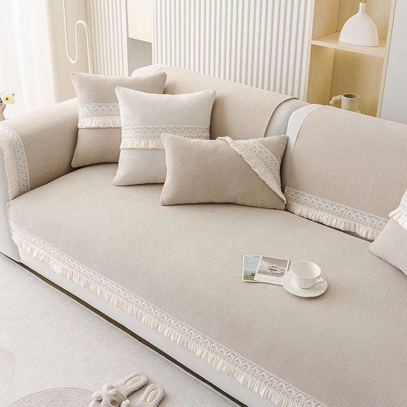 Cream Wind Sofa Cushion Is Universal In All Seasons  New Winter Light Luxury Non-Slip Advanced Leather Sofa Cover Cover Cloth